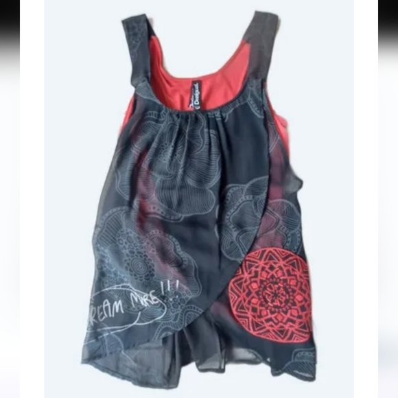 Desigual Tops - Desigual Tank top - Black and Red Floral